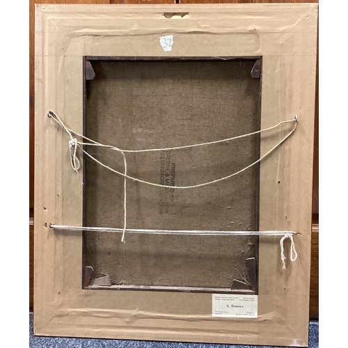 32 - CONTINENTAL SCHOOL: A gilt framed 19th Century oil on canvas depicting a portrait of a lady. Apparen... 