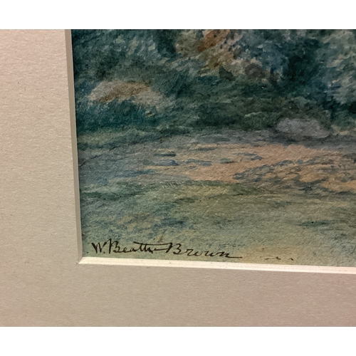 5 - WILLIAM BEATTIE BROWN: (Scottish, 1831 - 1909): An unframed watercolour depicting a highland view. S... 