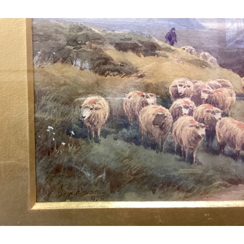 58 - THOMAS ROWDEN: (British, 1842 - 1926): A pair of gilt framed and glazed watercolours depicting scene... 