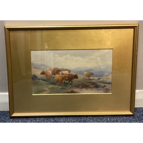 58 - THOMAS ROWDEN: (British, 1842 - 1926): A pair of gilt framed and glazed watercolours depicting scene... 