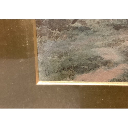 58 - THOMAS ROWDEN: (British, 1842 - 1926): A pair of gilt framed and glazed watercolours depicting scene... 