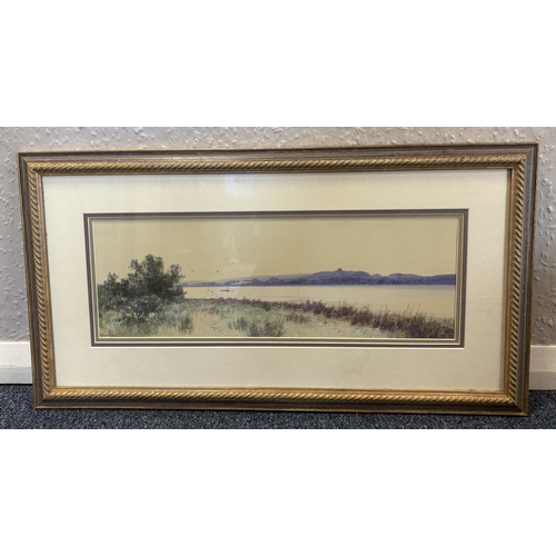 62 - FREDERICK JOHN WIDGERY: (British, 1861 - 1942): A gilt framed and glazed watercolour entitled 'River... 