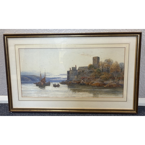 67 - WALTER STUART LLOYD: (British, 1879 - 1929): A gilt framed and glazed watercolour depicting boats on... 