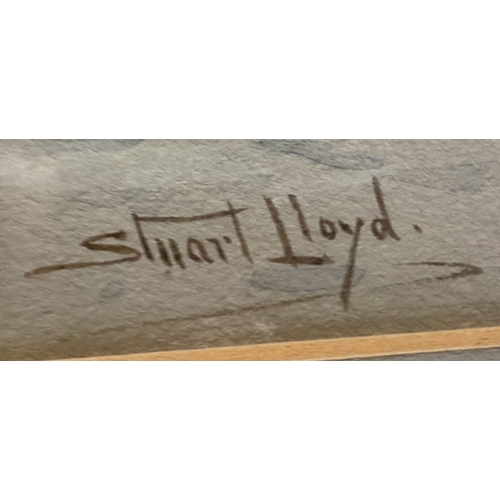 67 - WALTER STUART LLOYD: (British, 1879 - 1929): A gilt framed and glazed watercolour depicting boats on... 