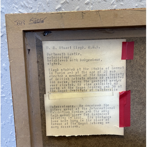 67 - WALTER STUART LLOYD: (British, 1879 - 1929): A gilt framed and glazed watercolour depicting boats on... 