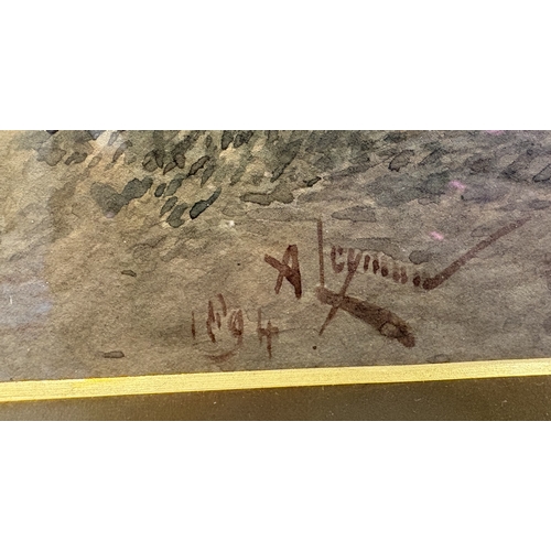 71 - ALFRED LEYMAN: A gilt framed and glazed watercolour entitled 'Clearing of a lowering day in Autumn' ... 