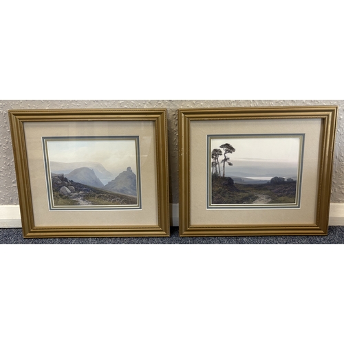 77 - FREDERICK JOHN WIDGERY: (British, 1861 - 1942): A pair of gilt framed and glazed watercolours depict... 