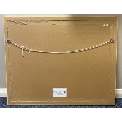 87 - D J CURTIS: A framed and glazed limited edition print entitled 'Polperro Harbour'. Number 265 / 600.... 