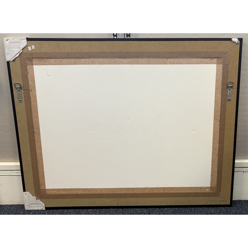 88 - A framed print depicting Banksy's 'Girl with a Pierced Eardrum' with tactile raised glazing. Approx.... 