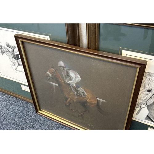 90 - OF HORSE RACING INTEREST: A pair of framed and glazed prints entitled 'The Golden Touch' depicting L... 