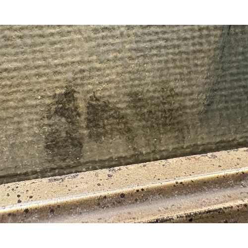 92 - A framed acrylic on canvas depicting ponies. Apparently unsigned. Approx. 48.5 cm x 48.5 cm (ss). Es... 