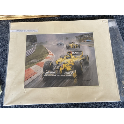 95 - A gilt framed and glazed print depicting David Beckham. Signed to bottom middle and bearing Sportizu... 