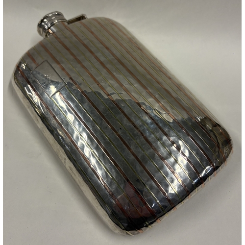 137 - A large American silver flask. Marked to base. Approx. 305 grams. Est. £500 - £800.