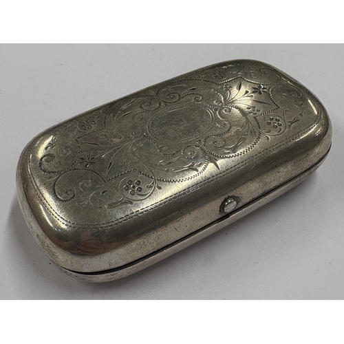 139 - A rare Russian silver cigarette case / soap box. Approx. 76 grams. Est. £300 - £400.