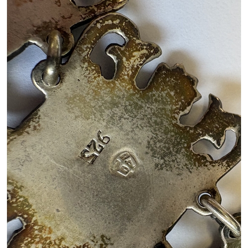 31 - An unusual Continental silver bracelet with gold overlay. Approx. 49 grams. Est. £30 - £50.
