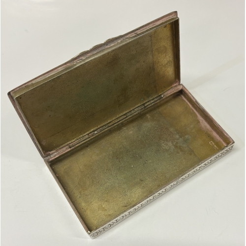 57 - An Art Deco French silver snuff box with hinged cover. Approx. 73 grams. Est. £120 - £150.