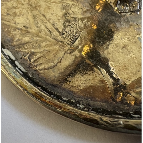 59 - A miniature Chinese silver table with bamboo decoration. Approx. 17 grams. Est. £20 - £30.