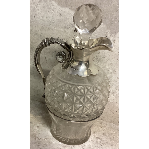 90 - A good Edwardian silver-mounted claret jug. Sheffield 1904. Est. £200 - £250.