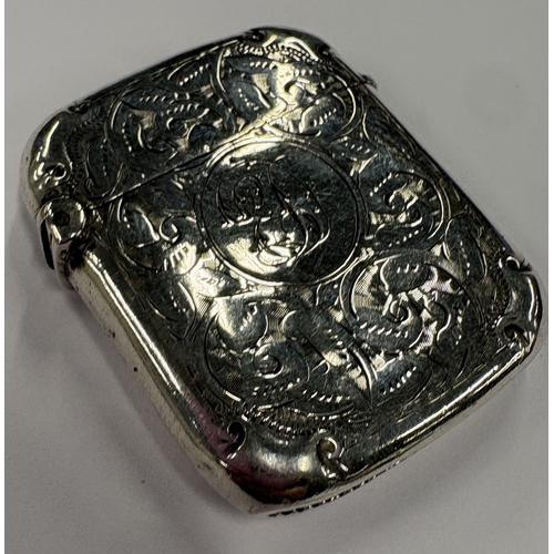 107 - A Victorian silver vesta case. Birmingham 1898 By Synyer & Beddoes. Approx. 19 grams. Est. £50 - £80... 