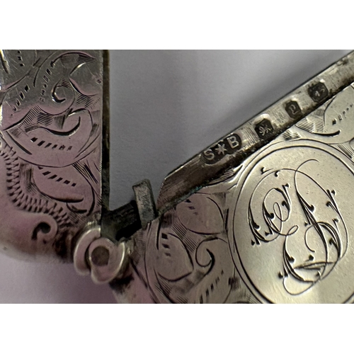 107 - A Victorian silver vesta case. Birmingham 1898 By Synyer & Beddoes. Approx. 19 grams. Est. £50 - £80... 
