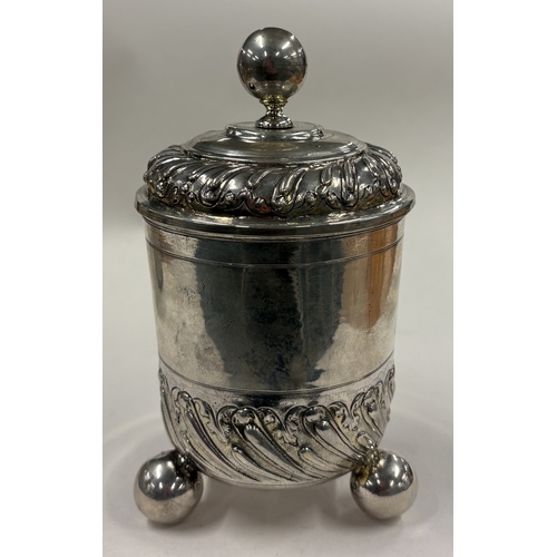 289 - AUGSBURG: An 18th Century German silver beaker and cover. Fully marked to base. Circa 1770. Approx. ... 