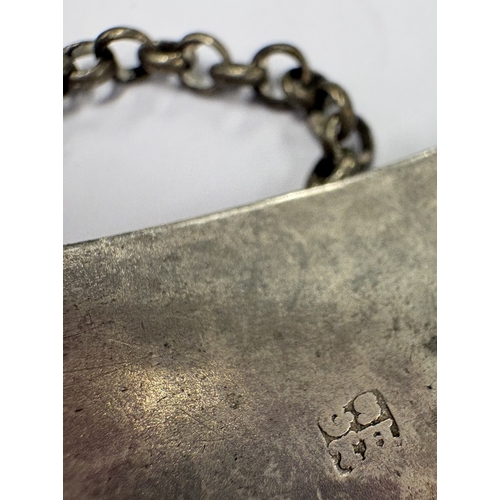 330 - A 19th Century George III silver wine label for 'Port'. Maker's mark only. Circa 1790 - 1804. By Geo... 