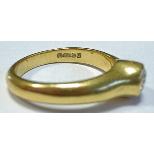 An 18 carat gold single-stone diamond ring in collet setting. Approx ...