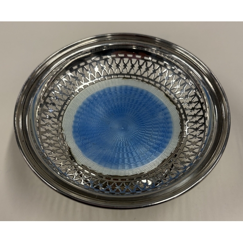 181 - A silver and enamelled tazza. Birmingham 1912. By Charles Edwin Turner. Approx. 107 grams. Est. £250... 