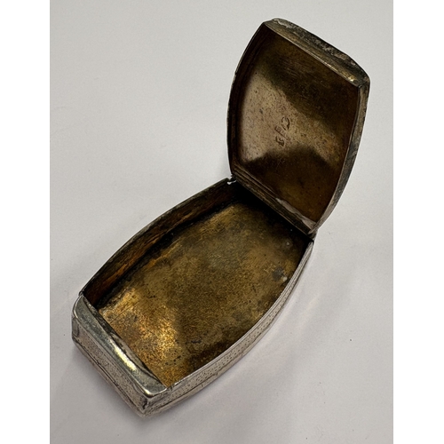 190 - A George III silver snuff box with bright-cut decoration to hinged cover. Birmingham, circa 1800. By... 