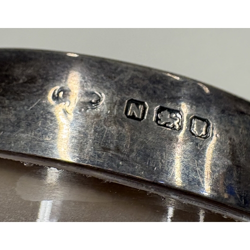 206 - A silver, brown enamelled and glass jewellery box. Birmingham 1930. Est. £150 - £200.