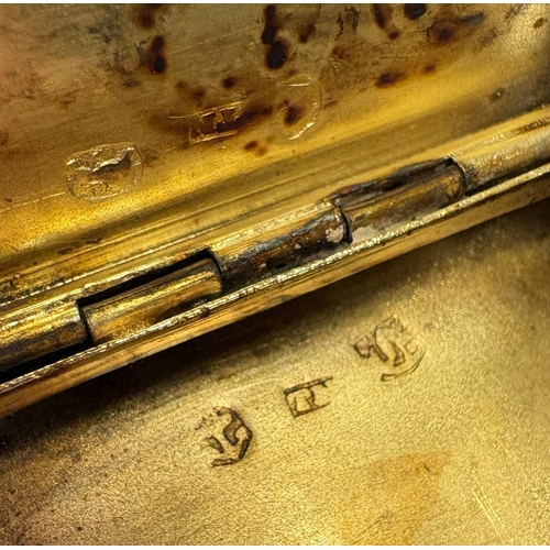 213 - A William IV silver-gilt vinaigrette with cast border. Birmingham 1830. By TM. Approx. 21 grams. Est... 