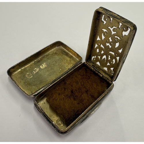 216 - A silver vinaigrette with bright-cut decoration. Birmingham 1817. By Joseph Wilmore. Approx. 8 grams... 