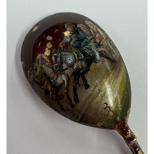 232 - A Russian silver and enamelled spoon. Approx. 11 grams. Est. £40 - £60.