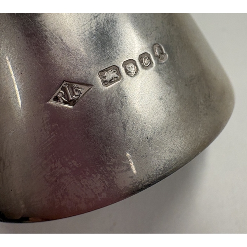 234 - A modernistic silver candlestick with bark decoration. London 1977. By Richard Geere. Approx. 114 gr... 