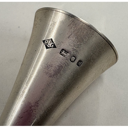 235 - A large modernistic silver candlestick with bark decoration. London 1975. By Richard Geere. Approx. ... 