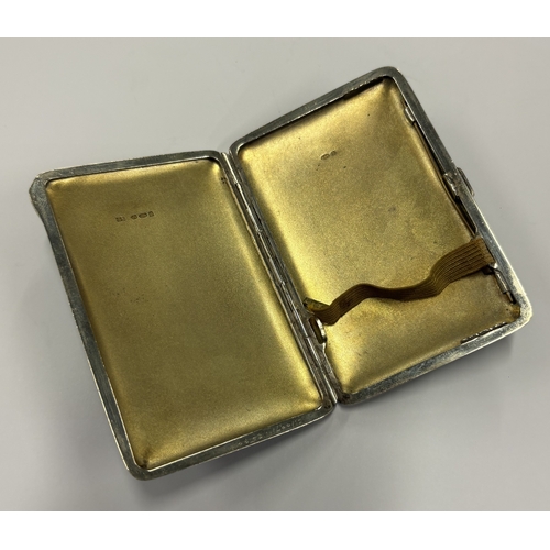 424 - A silver and red and white enamelled cigarette case, bearing import marks. Approx. 117 grams. Est. £... 