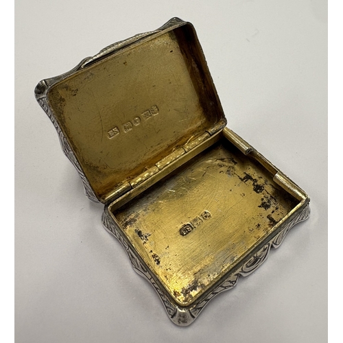 429 - A Victorian silver castle top vinaigrette depicting river scene. Birmingham 1845. By Edward Smith. A... 