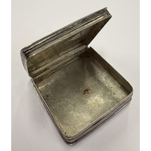431 - A 19th Century Dutch silver pill box with engraved decoration. Approx. 27 grams. Est. £60 - £80.