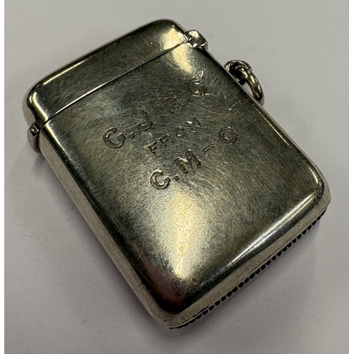 447 - CHESTER: A silver and enamelled vesta case depicting a duck. 1906. By JMB. Approx. 36 grams. Est. £4... 