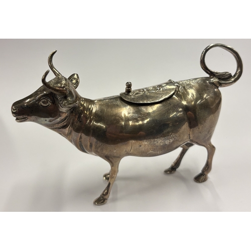 456 - A 19th Century silver cow creamer, marked to interior. Approx. 92 grams. Est. £400 - £600.