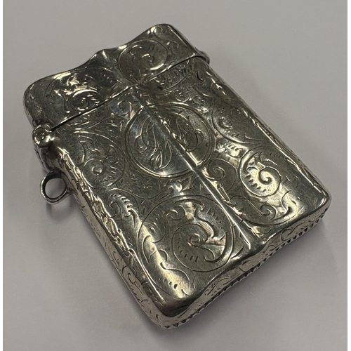 460 - A Victorian silver vesta case with engraved decoration. London 1892. Approx. 22 grams. Est. £80 - £1... 