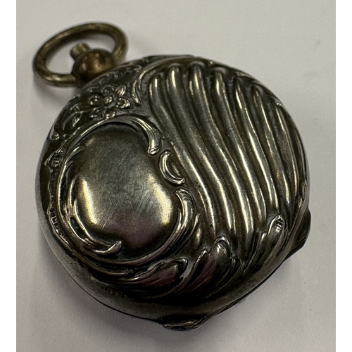 465 - A German silver sovereign holder with chased decoration, marked 800. Approx. 18 grams. Est. £60 - £8... 