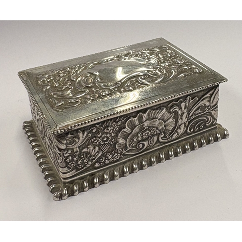575 - A rare American silver combination stamp box with embossed decoration, marked to base. Approx. 129 g... 