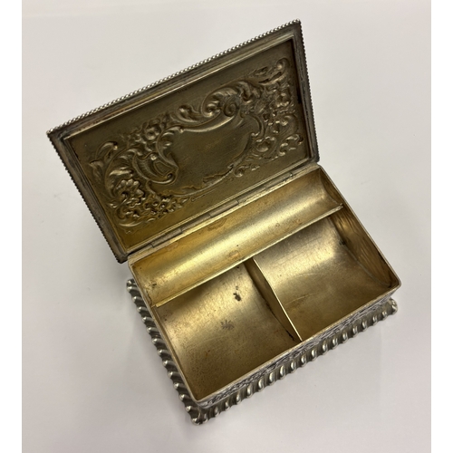 575 - A rare American silver combination stamp box with embossed decoration, marked to base. Approx. 129 g... 