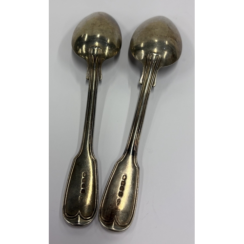 672 - PAUL STORR: A fine pair of 19th Century silver spoons. London 1814. Approx. 200 grams. Est. £500 - £... 