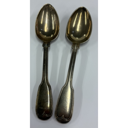 673 - PAUL STORR: A fine pair of 19th Century silver spoons. London 1814. Approx. 200 grams. Est. £500 - £... 