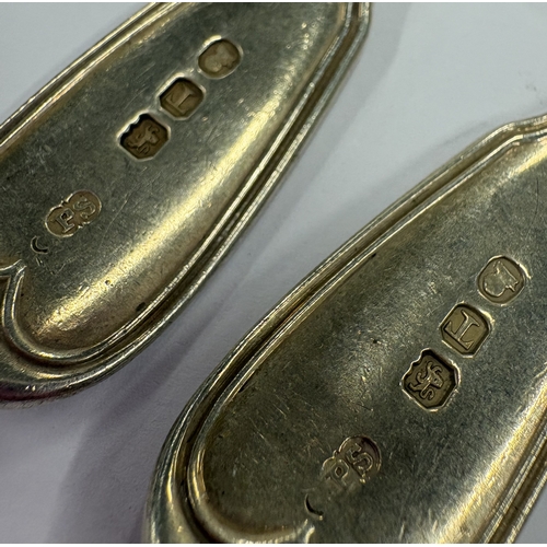 674 - PAUL STORR: A fine pair of 19th Century silver teaspoons. London 1814. Approx. 71 grams. Est. £200 -... 