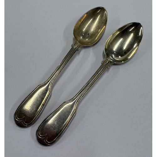 675 - PAUL STORR: A fine pair of 19th Century silver teaspoons. London 1814. Approx. 72 grams. Est. £200 -... 