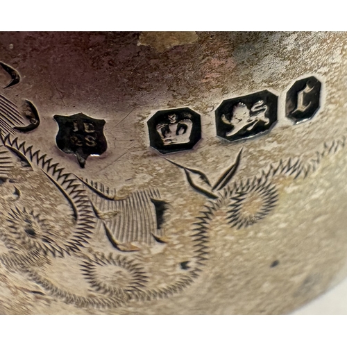 696 - A silver pin dish together with a napkin ring etc. Various dates and makers. Approx. 77 grams. Est. ... 