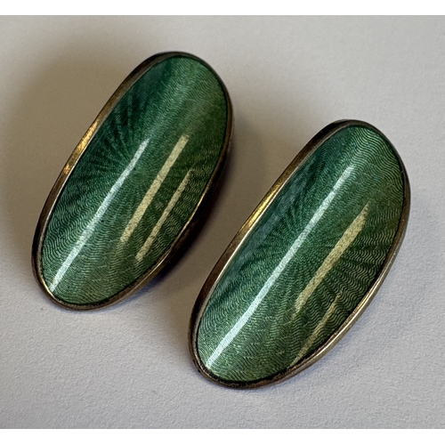 711 - A pair of silver-gilt and enamelled earrings. By David Andersen. Approx. 5 grams. Est. £30 - £50.